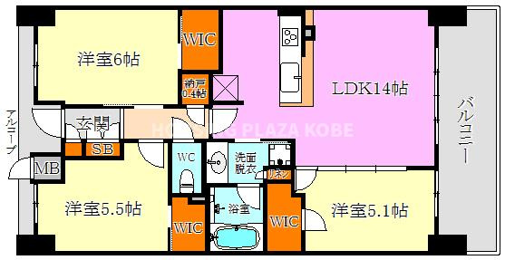 リビオシティ神戸名谷の間取り