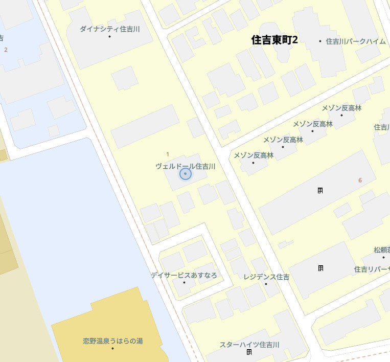 ヴェルドール住吉川の地図