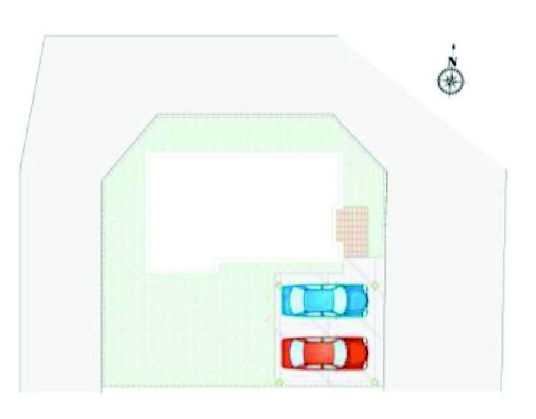 前橋市上新田町1区画　新築住宅の区画図|駐車場2台以上ご用意しています！
並列駐車なので、出し入れもしやすいですよ！