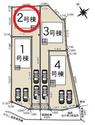 岡崎市国正町第1　新築分譲住宅　全4棟　2号棟の区画図
