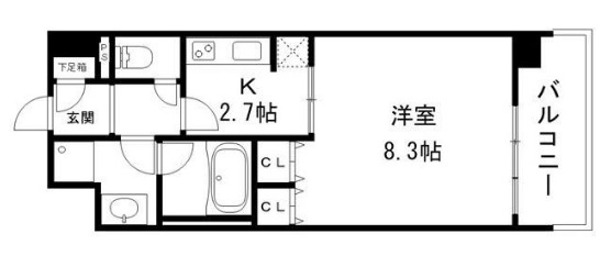 大阪市中央区本町橋の賃貸マンションの間取り