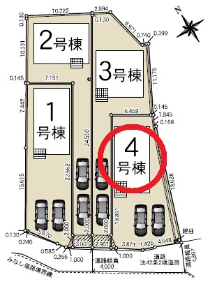 岡崎市国正町第1　新築分譲住宅　全4棟　4号棟の区画図