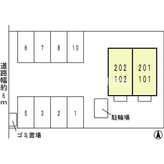 福知山市昭和新町のアパートの区画図