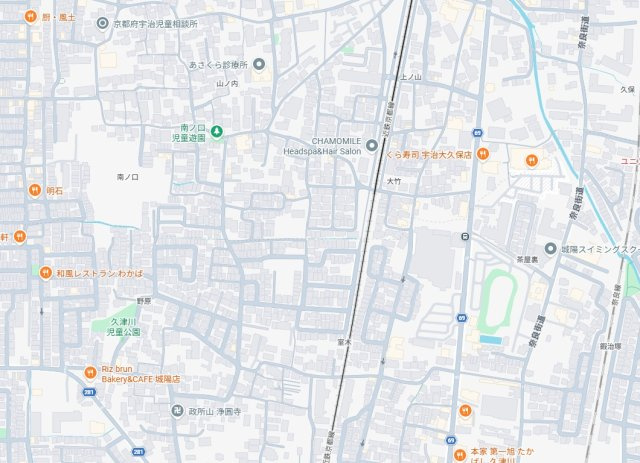 ★宇治市大久保町大竹　第1期　新築一戸建ての地図