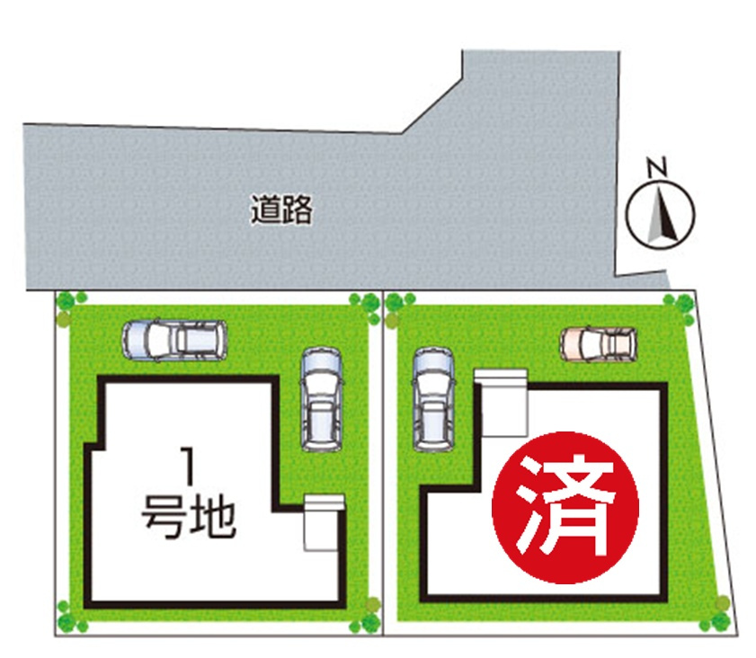 宇治市大久保町大竹　第1期　新築一戸建ての区画図|全２区画