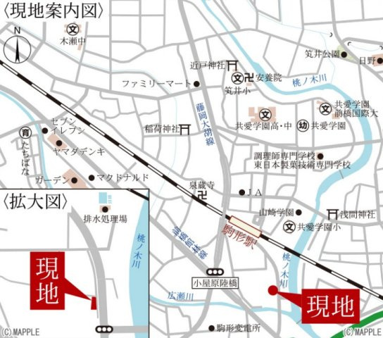 【新築】前橋市小屋原町第１　限定１棟　リーブルガーデン　新築建売の地図