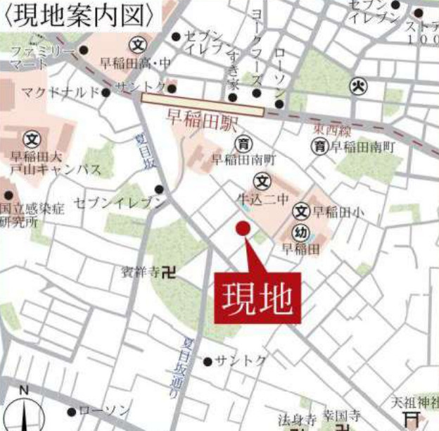 エルファーロ早稲田の地図