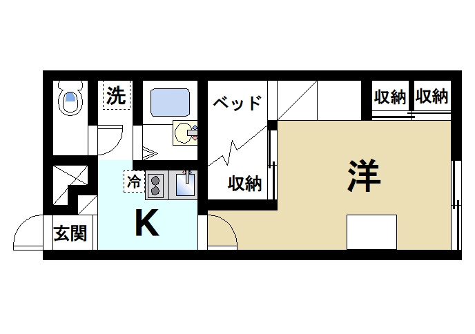 レオパレス美夢の間取り|通風良好な間取りです
