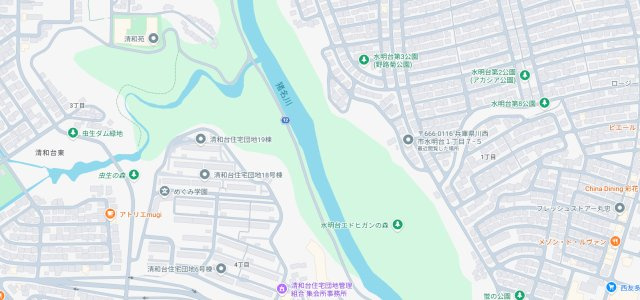 川西市水明台　第1期　新築一戸建ての地図