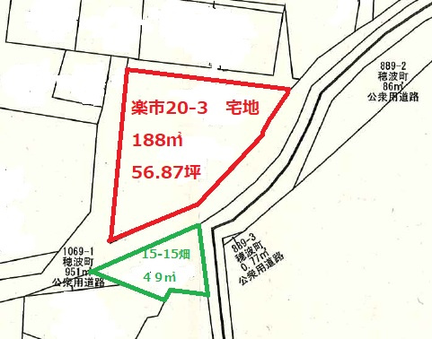 飯塚市楽市20‐3の土地図