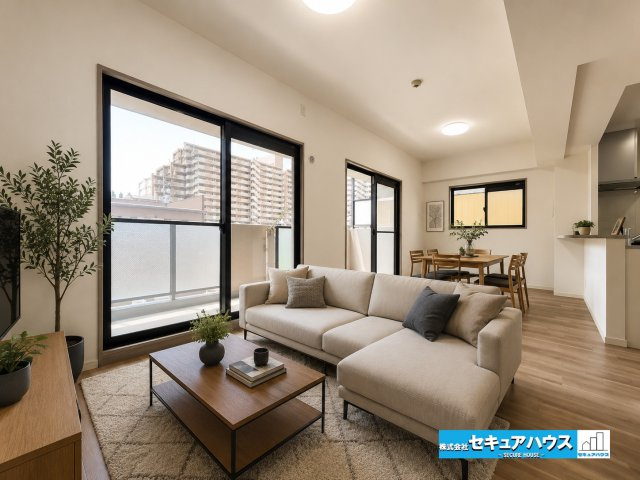ソフィア日進の居間・リビング|【LDK16.2帖リビングに家具を配置したイメージ図】
◆広々とした設計のため大きなソファやテレビの設置が可能です♪シンプルなデザインのリビングのため好きなテイストの空間をつくることができます。　　　