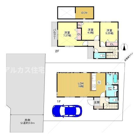 西東京市向台町2丁目　新築一戸建　西武新宿線　田無の間取り