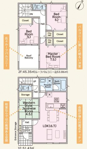宜野湾市上原　第1（全4棟）ラスト6号棟の間取り|6号棟　