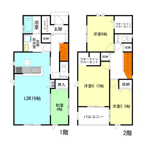 【間取り】 | グラファーレ高崎市岩鼻町2期ー① | 玄関には嬉しいシューズインクローク完備！
水回りを最短距離で結んだラクラク家事同線！