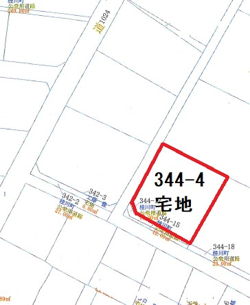 桂川町大字豆田344-4の土地図