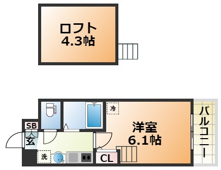 エステムコート三宮駅前ラ・ドゥーの間取り