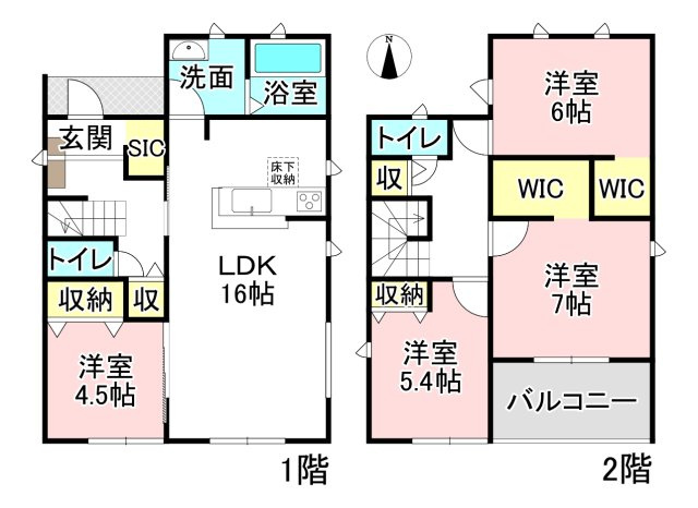 各務原市那加前野町1丁目　2号棟の間取り