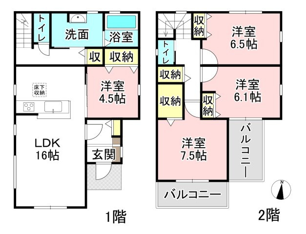 各務原市那加前野町1丁目　4号棟の間取り