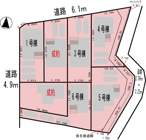 各務原市那加前野町1丁目　3号棟の区画図