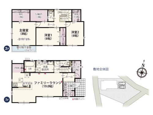 【間取り】 | 収納スペースに自信があるお部屋はいつでもスッキリプラン！各所に設けた収納スペースは要所に設置してあるため必要な時にサッと出し入れができます♪