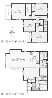 【間取り】 | 厚木市三田  2号棟 2期 | 4LDK　シャッター2箇所付　バルコニー2箇所　食洗器・浄水器　浴室乾燥機+窓　WIC2箇所　LDK23.5帖