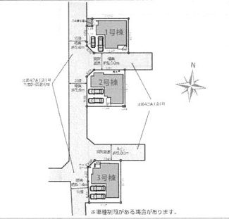 【区画図】 | 厚木市三田  2号棟 2期 | 2号棟　角地　西側約5.6ｍ公道・北側約5.0ｍ開発道路　駐車並列2台（車種によります）　敷地面積37.3坪