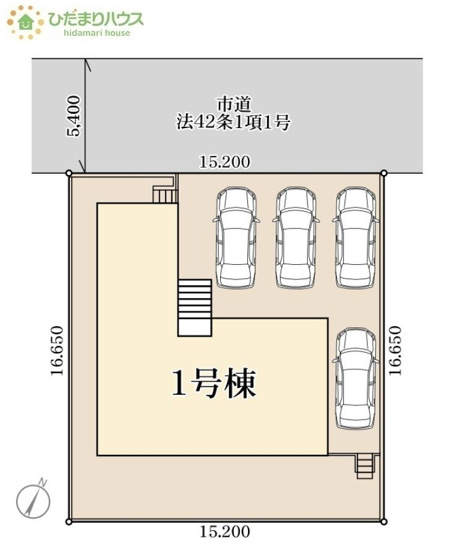 【区画図】 | 第3つくば市自由ケ丘　新築戸建 | ご家族でお車に乗る方に！駐車場4台分あります！
