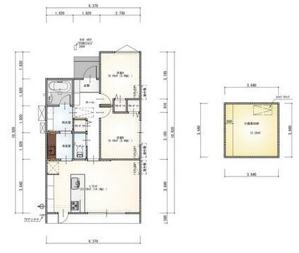 介良乙　新築戸建　【平屋建】の間取り|建物面積　62.93㎡　（約19.03坪）