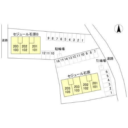 セジュール石原の区画図|高崎、前橋のお部屋探しはエンドスケープまで！お客様の理想お聞かせ下さい♪