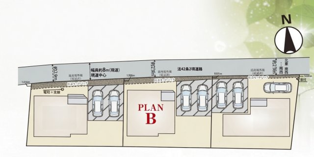 土浦市真鍋5丁目　新築戸建　B号棟の区画図
