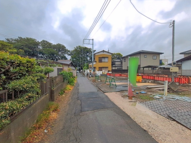 土浦市真鍋5丁目　新築戸建　C号棟の前面道路含む現地写真