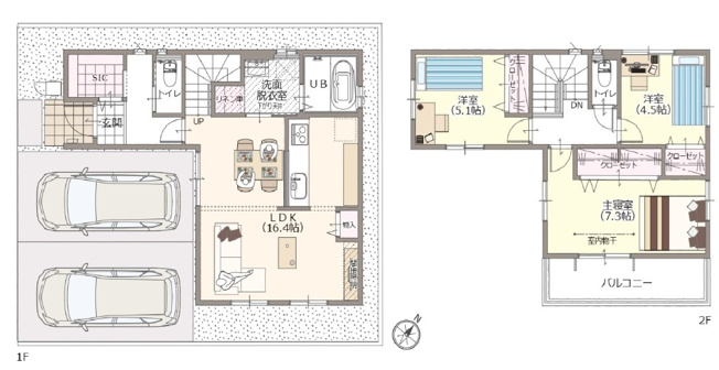 【間取り】 | 清水区西高町　新築戸建　全1棟 | 使い勝手の良い3LDK♪お子様の成長に合わせて使うお部屋を選べます♪