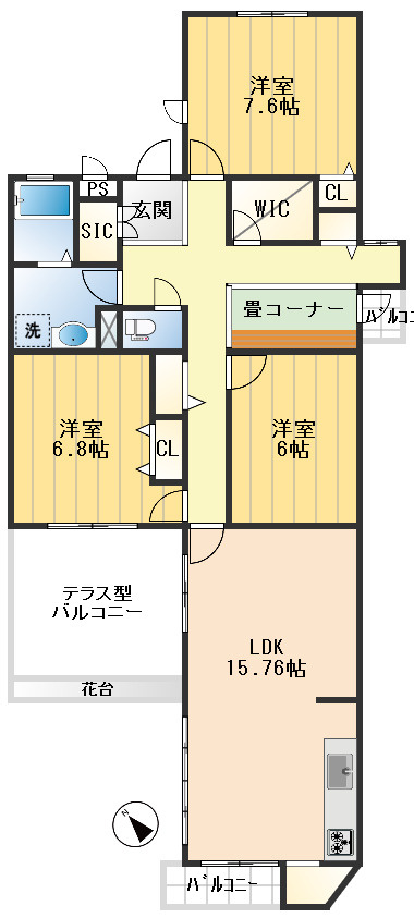 千里山ロイヤルマンションF棟の間取り