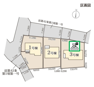 【区画図】 | 安中市板鼻　新築住宅 | お庭広々♪
休日は皆で集まってBBQもできます！