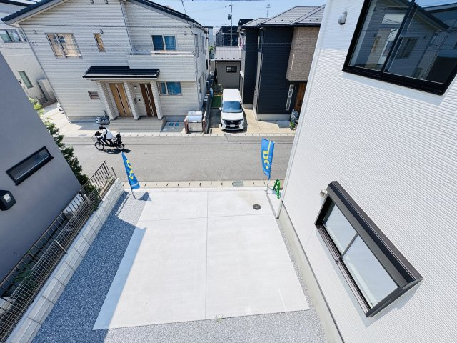 松戸市新松戸７丁目新築戸建【新松戸西小学校:8分】の展望|バルコニーより道路側眺望