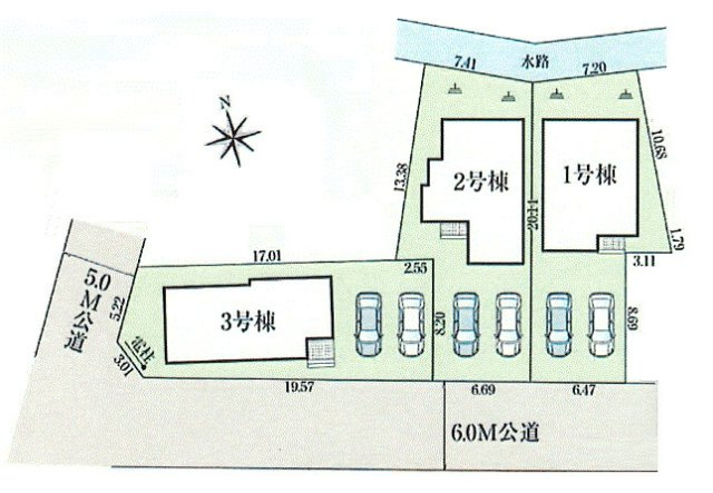 日の出町大久野　新築戸建全3棟の区画図