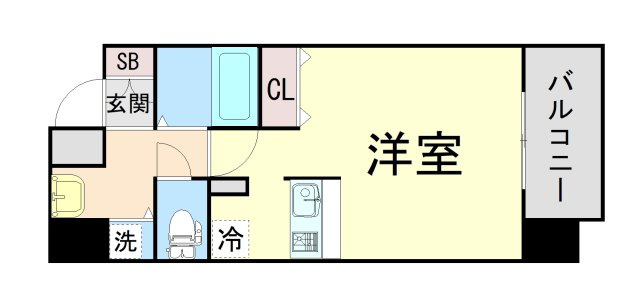 プレサンス三宮花時計前の間取り