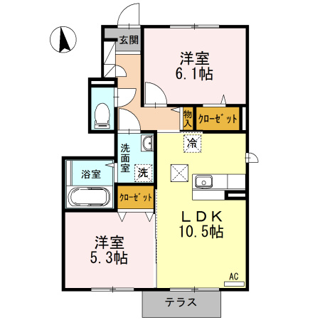 【間取り】 | ビューテラス平井A