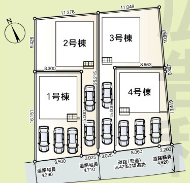 糸満市福地　第2（全4棟）2号棟の区画図|2号棟　