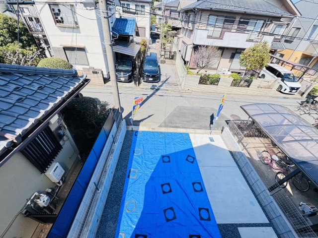 松戸市常盤平西窪町新築戸建【常盤平第三小学校:4分】の展望|バルコニーより道路側眺望