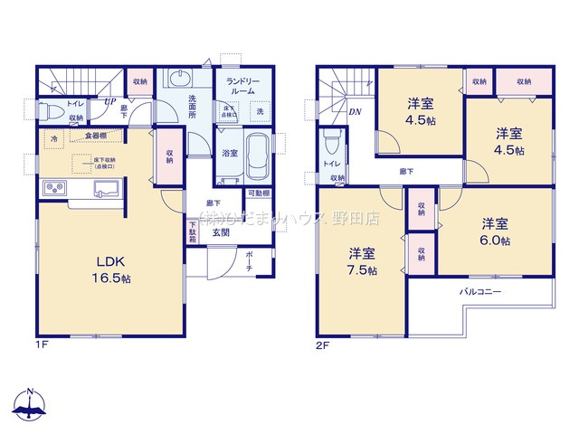 野田市山崎第6　新築戸建　4号棟の間取り|3号棟：4LDK