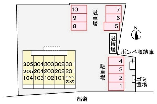 あきる野市小川のアパートの駐車場