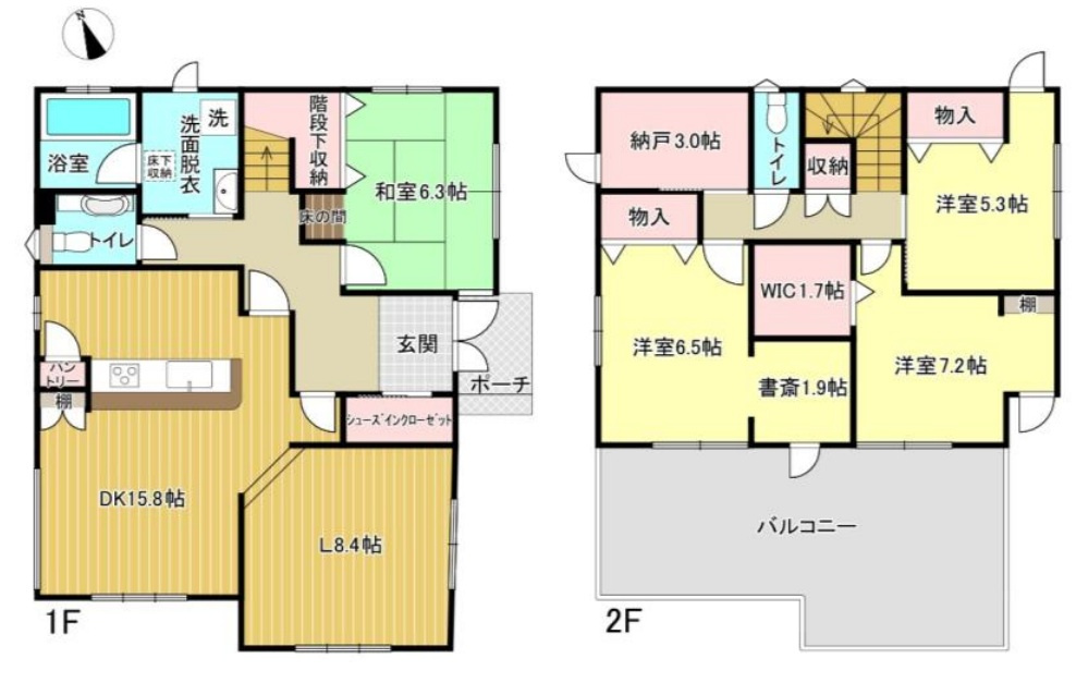 【中古戸建】羽生市西1丁目の間取り|■間取り図｜敷地面積：185.16㎡（約56.01坪）建物面積：137.55㎡（約41.6坪）