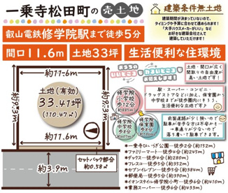 一乗寺松田町　建築条件無土地の画像