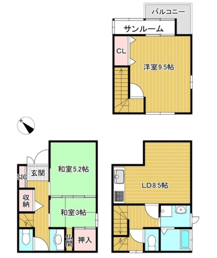 岸地通1丁目の間取り|暮らしに合わせて自由に活用できる、サンルーム
