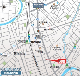 越谷市大沢新築戸建ての地図