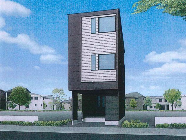 【外観】 | 王禅寺西３丁目新築戸建て | 外観予想パースです。
※色柄、外壁材の割付・外構・植栽・付帯設備等はイメージであり、実際のプランとは異なります。