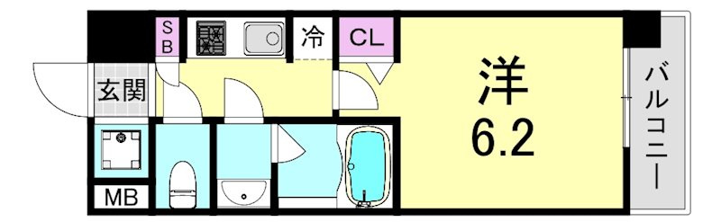 スプランディッド難波Ⅱの間取り