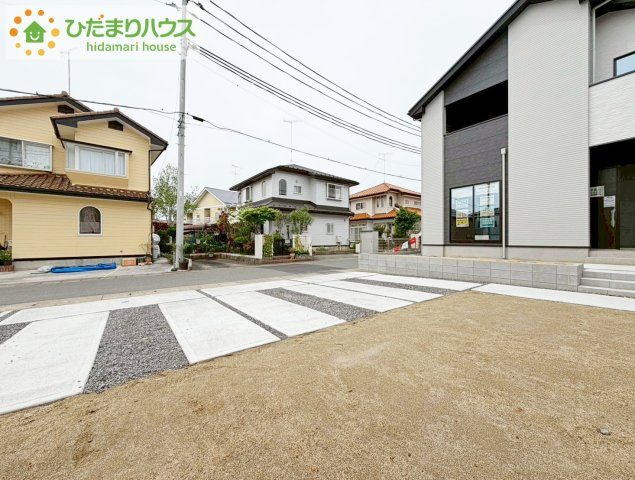 郡山市富田町9期　新築戸建　１号棟の駐車場|自転車やバイクの保管スペースとしても利用でき、趣味の道具や子どもが遊ぶスペースとしても活用できますね