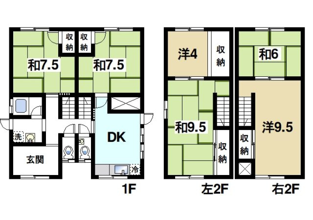 三条添川戸建賃貸の間取り